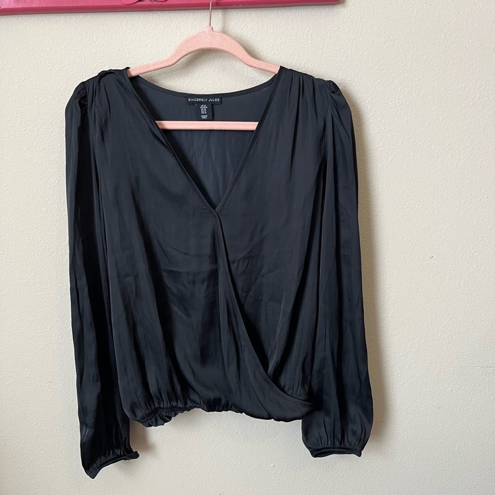 Sincerely Jules Black Wrap Blouse
